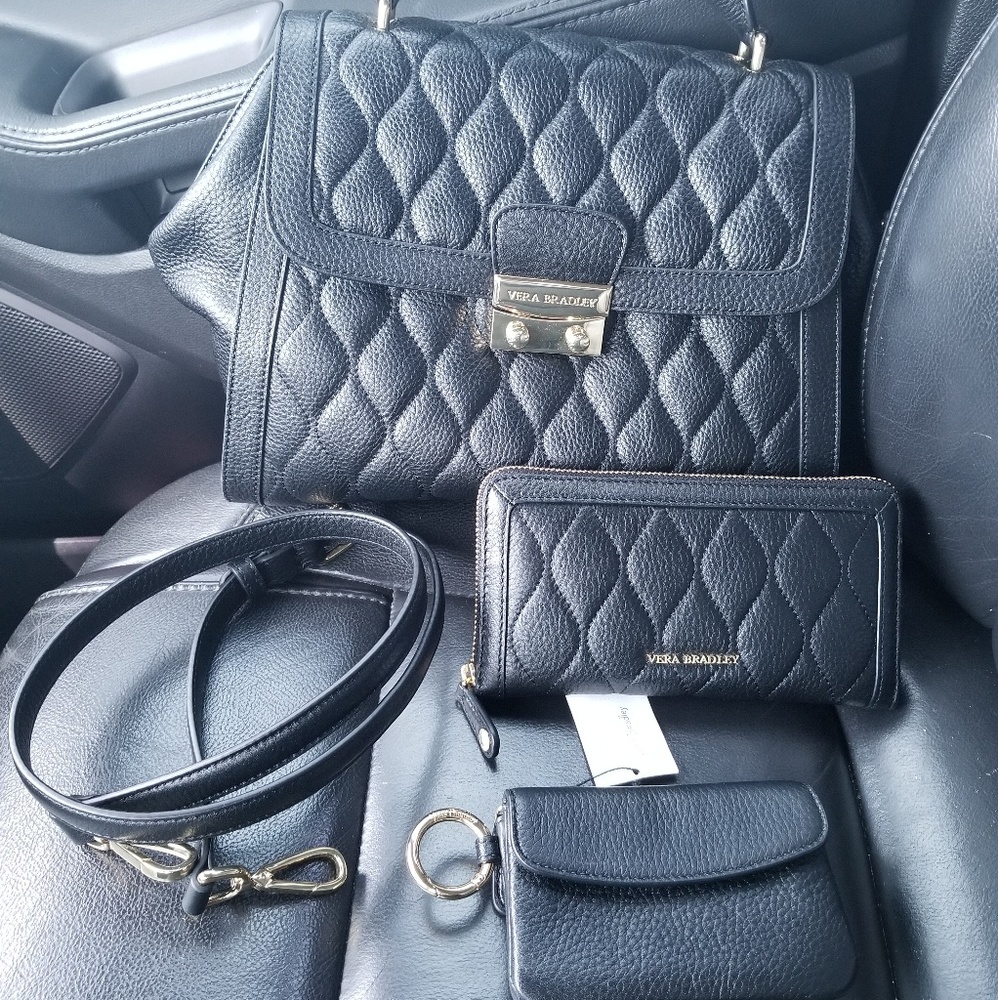 Vera bradley stella leather purse with extras!!